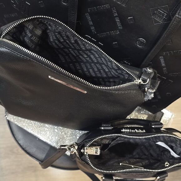 Steve Madden BLivia Logo Tote Bag Gift Set- Black - Picture 8 of 10
